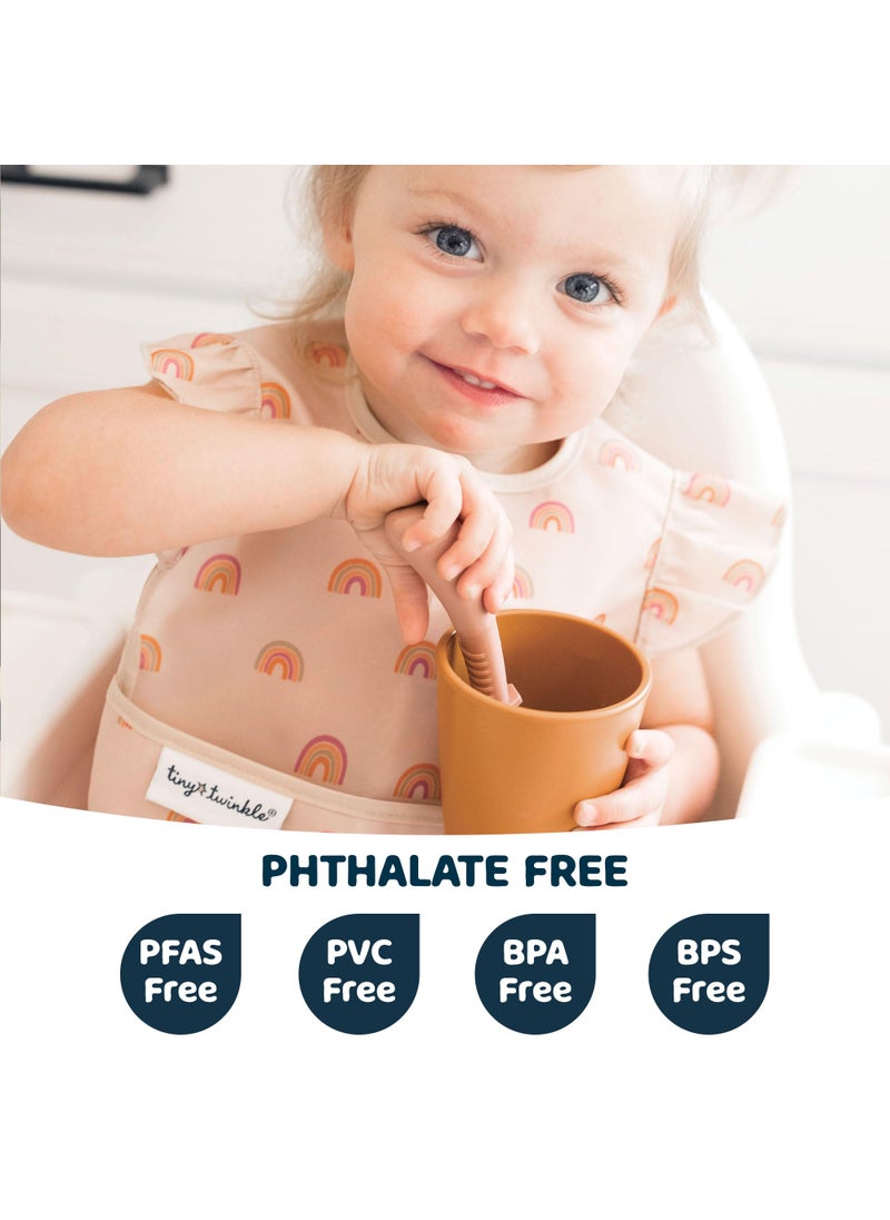 Tiny Twinkle Tiny Twinkle Mess-Proof Baby Bib - Waterproof Bib for Baby Girl - Machine Washable - Adjustable Closure - PFAS, PVC, BPA, Phthalate Free - Baby Food Bibs (3 Pack, Boho, Unicorn)  - Image 2
