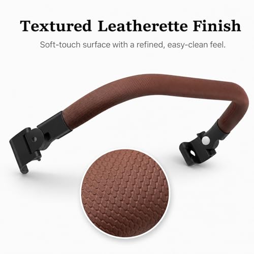 GOCKUAP Foldable Bumper Bar Compatible with AER+ & Dot Stroller-One-Hand Open Armrest- Easy Installation-Textured Leather Finish(Mocha Brown) - Image 5