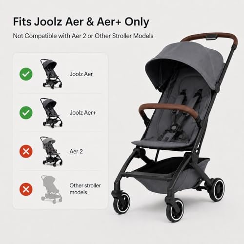 GOCKUAP Foldable Bumper Bar Compatible with AER+ & Dot Stroller-One-Hand Open Armrest- Easy Installation-Textured Leather Finish(Mocha Brown) - Image 2