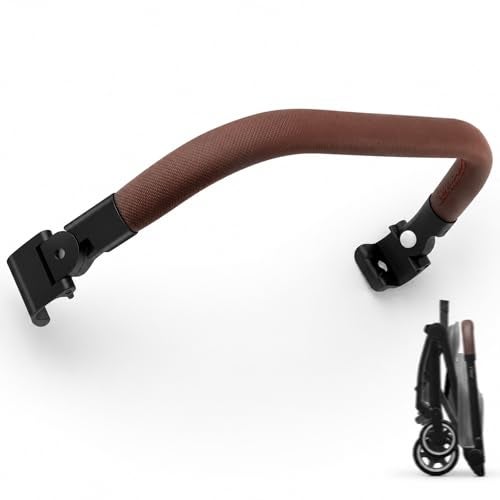 GOCKUAP Foldable Bumper Bar Compatible with AER+ & Dot Stroller-One-Hand Open Armrest- Easy Installation-Textured Leather Finish(Mocha Brown) - Image 1