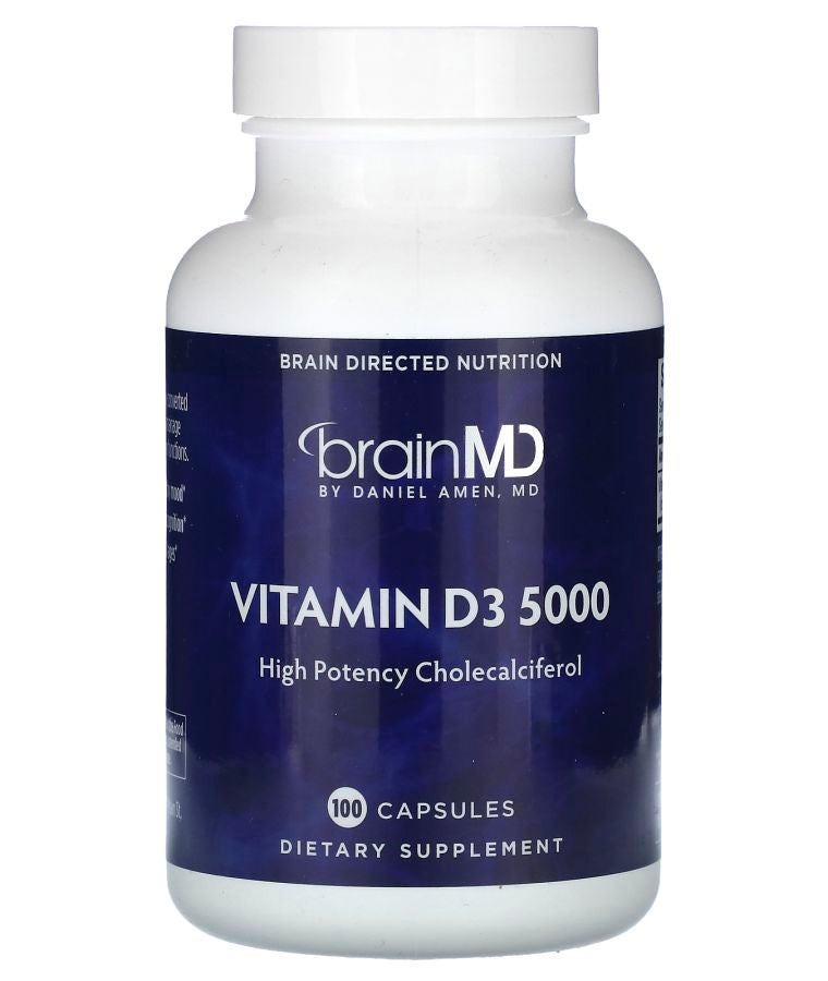 BRAINMD Vitamin D3 5000 125 mcg (5000 IU) 100 Capsules