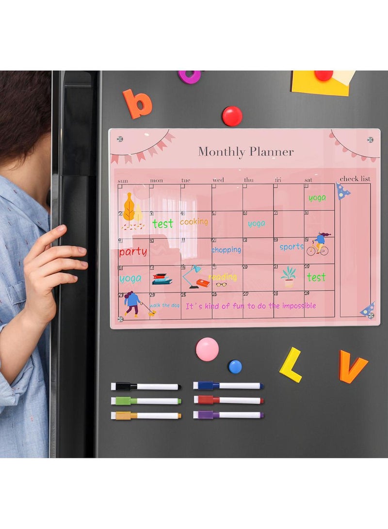 Generic Colorful cartoon magnet acrylic week plan note board with erasable magnetic refrigerator sticker  - Image 1
