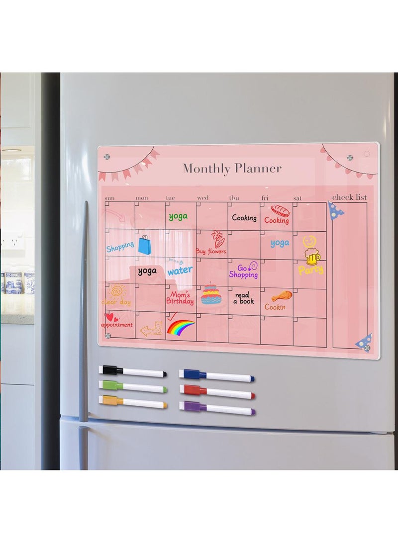 Generic Colorful cartoon magnet acrylic week plan note board with erasable magnetic refrigerator sticker  - Image 2