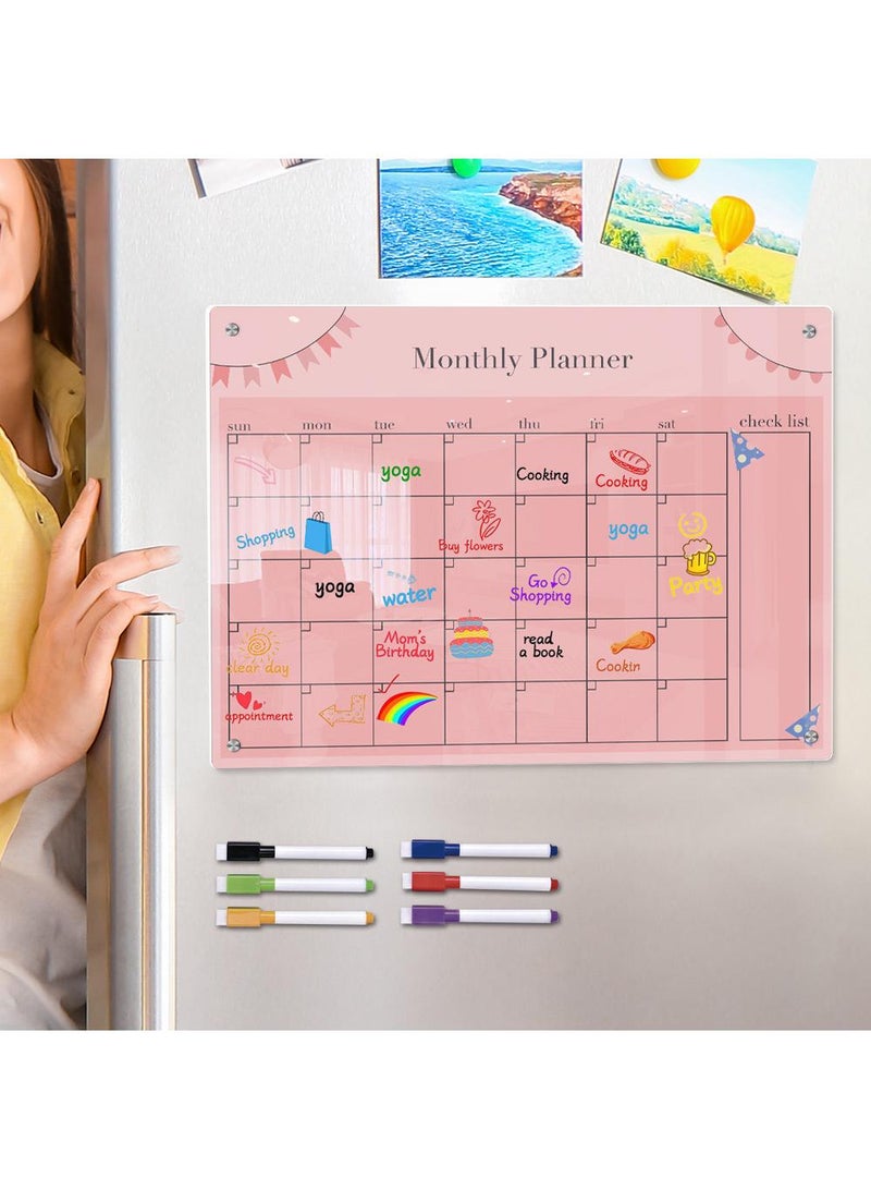 Generic Colorful cartoon magnet acrylic week plan note board with erasable magnetic refrigerator sticker  - Image 3