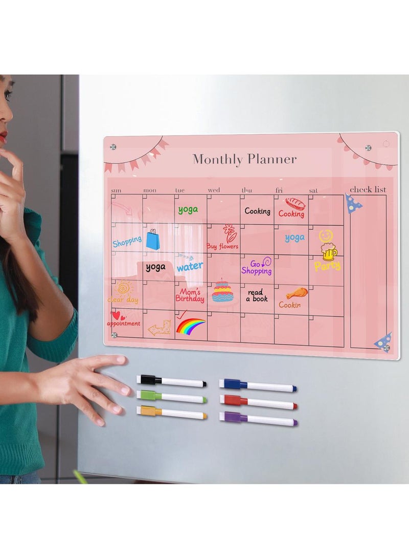 Generic Colorful cartoon magnet acrylic week plan note board with erasable magnetic refrigerator sticker  - Image 4