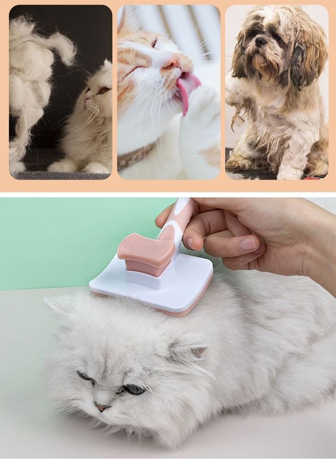 DUNISO Pet Grooming Brush Comb for Cats and Dogs Self-Cleaning Sliker Brush for Removes Mats Tangles and Loose Hair Shedding Brush for Short or Long Haired Cats and Dogs - Image 4