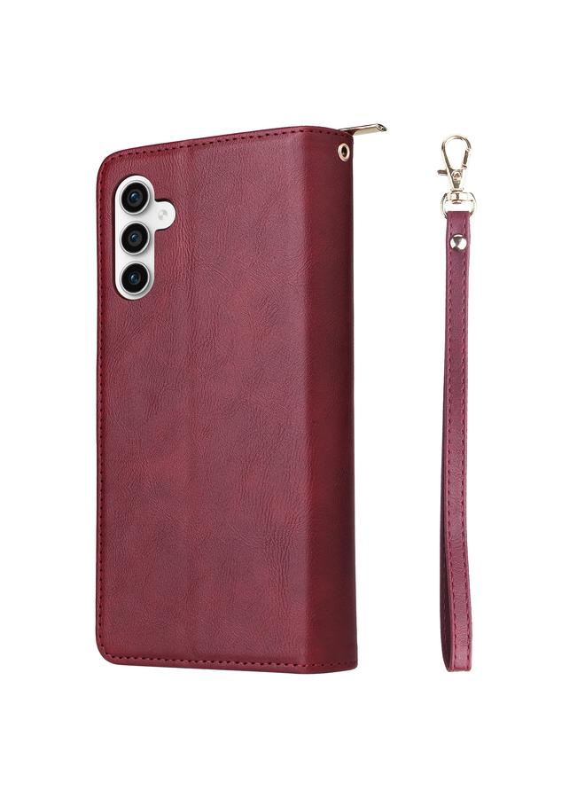S-TOP Case For Samsung Galaxy S23 FE 5G 9-Card Slots Zipper Wallet Bag Leather Phone Case - Image 3
