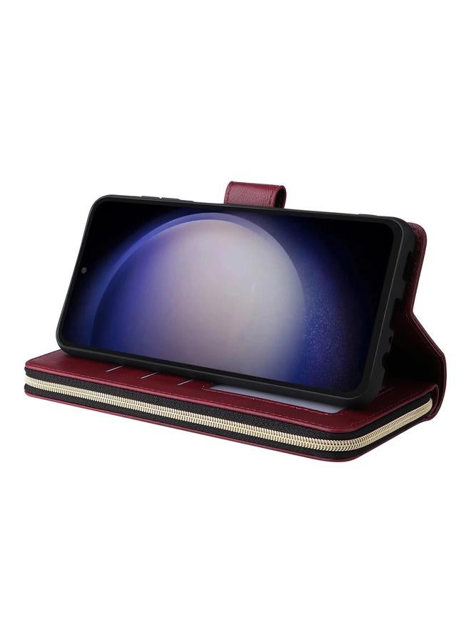 S-TOP Case For Samsung Galaxy S23 FE 5G 9-Card Slots Zipper Wallet Bag Leather Phone Case - Image 5