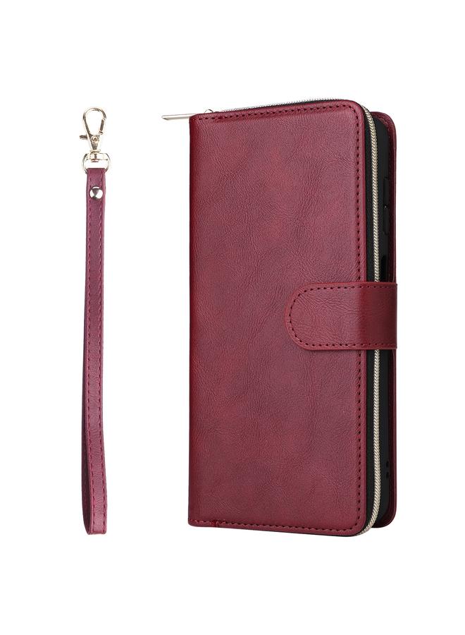 S-TOP Case For Samsung Galaxy S23 FE 5G 9-Card Slots Zipper Wallet Bag Leather Phone Case - Image 2