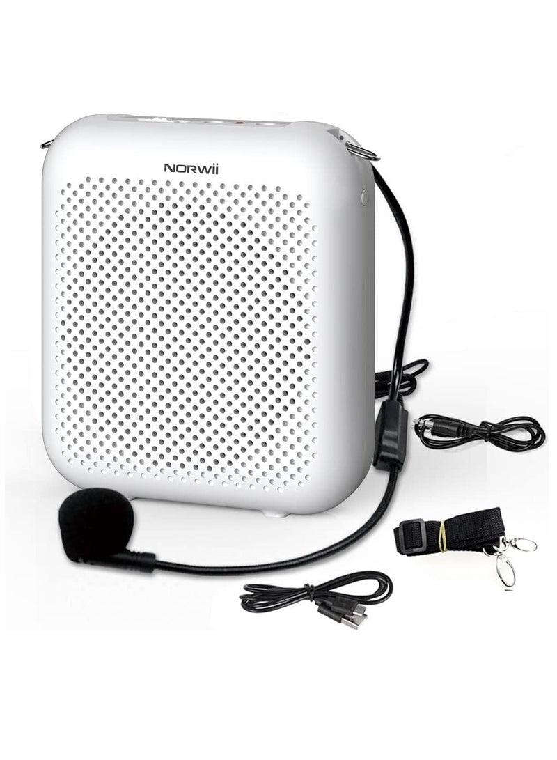 نوروي NORWII S358 Portable 4000mAh Rechargeable Voice Amplifier with Wired Headset Microphone & Waistband – Personal Speaker for Teachers, Trainers, Tour Guides, Presentations & Outdoor Use (White) - Image 1