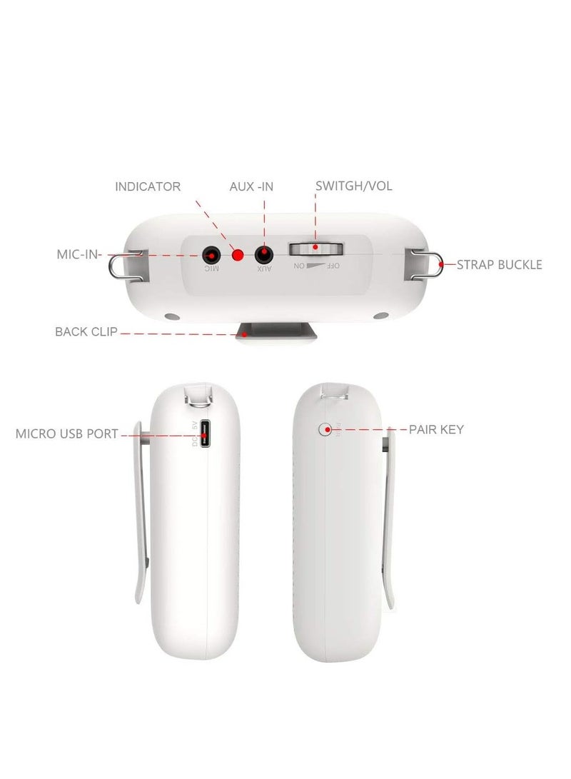 نوروي NORWII S358 Portable 4000mAh Rechargeable Voice Amplifier with Wired Headset Microphone & Waistband – Personal Speaker for Teachers, Trainers, Tour Guides, Presentations & Outdoor Use (White) - Image 2