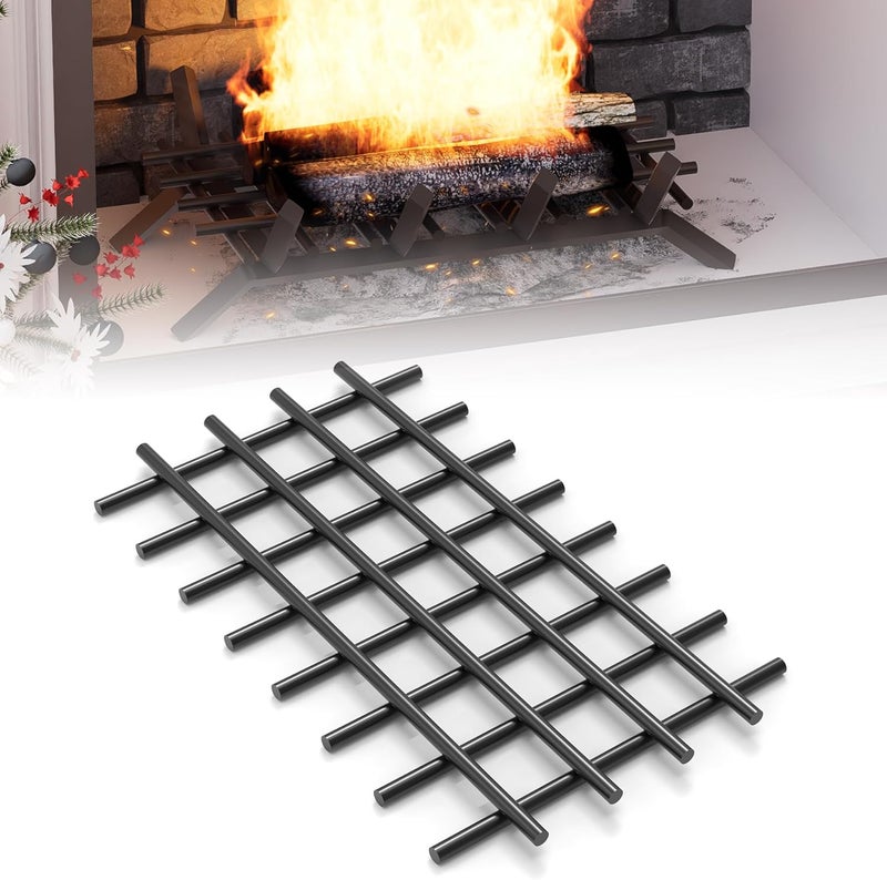 Loquat Fireplace Grate Ember Retainer, 16 x 10 Heavy Duty Steel Mesh Grille for Fireplace Grate, Extra Thick 8mm Metal Ember Retainer Keep Burning Embers from Falling, Fits for Fire Pits, Camping - Image 1