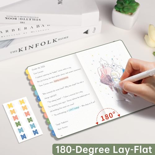 LOAPEM 2026 Planner, Appointment Book, Hourly, Daily, Weekly and Monthly, Jan 2026 - Dec 2026, Medium Size (5.7" x 8.3"), 2026 Calendar, Leather Hardcover, 12 Self-Adhesive Monthly Tabs (Light Green) - Image 5