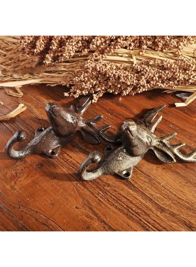 خطاف حائط من الحديد الزهر البني المحمر سهل التركيب متعدد الأغراض يحمل الأوزان للمعاطف المفاتيح المناشف - Image 4