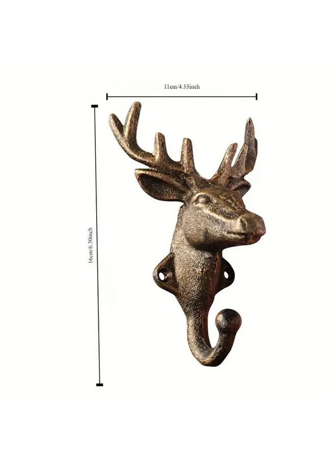 خطاف حائط من الحديد الزهر البني المحمر سهل التركيب متعدد الأغراض يحمل الأوزان للمعاطف المفاتيح المناشف - Image 3