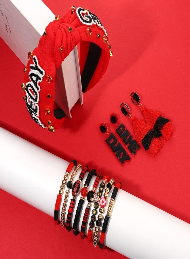 سيالكسهيني إكسسوارات يوم المباراة من سيالكسيني للنساء، عصابة رأس ليوم المباراة، عصابة رأس لكرة القدم، إكسسوارات رياضية ليوم المباراة، هدايا ملابس (يوم المباراة أ)، أحمر - Image 2