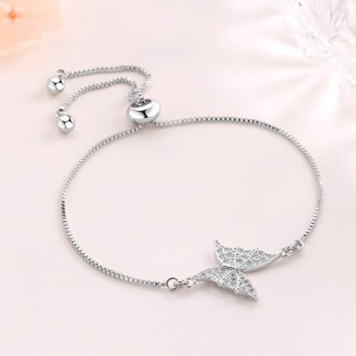 Peora Silver Plated Cubic Zirconia Studded Butterfly Style Adjustable Bracelet Fashion Jewellery for Women - Image 3