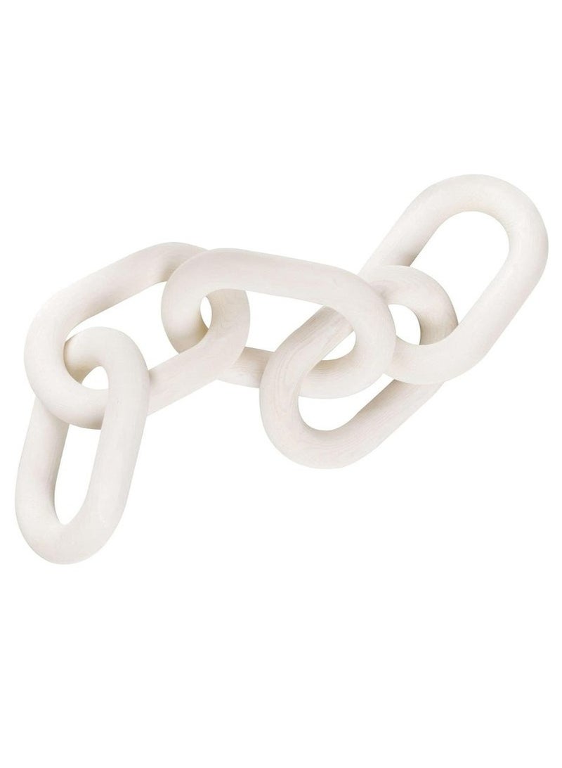 Bukela Wood Chain Link Decor 5 Link Wooden Decorative Chain Accents Coffee Table Shelf Decor Aesthetic Living Room White - Image 3