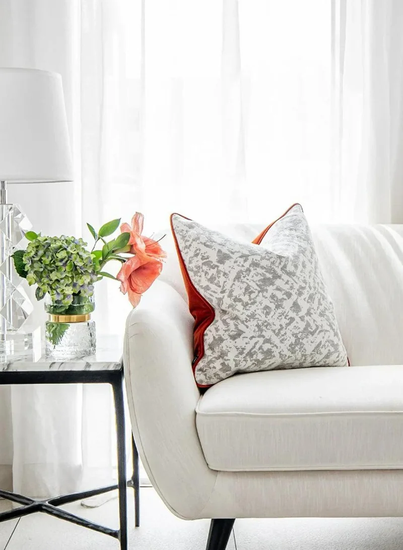 KNOT HOME Cushion Arcie Tangelo (with filler) Pillow Knot Home Cover Set for Modern Sofa Contemporary Living Room Bedroom and Office Soft Washable
