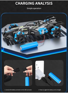 Harvestoy 1:12 Scale RC Car Remote Control Stunt Car, Drift 4WD 360° Rotation Remote Control Car, With Lights, Music and Spray Gift for Boys and Girls Kids  - Image 2