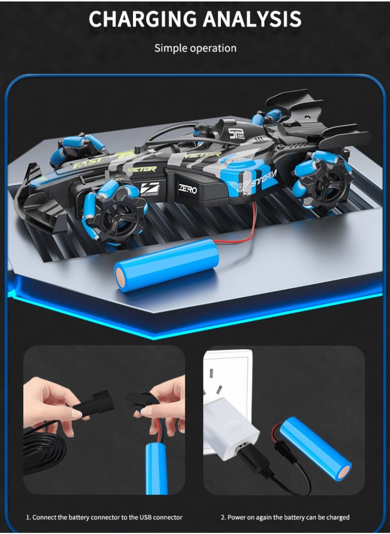Harvestoy 1:12 Scale RC Car Remote Control Stunt Car, Drift 4WD 360° Rotation Remote Control Car, With Lights, Music and Spray Gift for Boys and Girls Kids  - Image 2