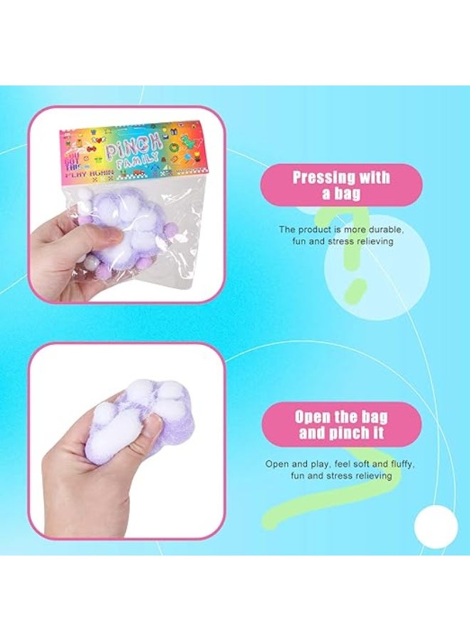 Tapa Squishy Cat Paw Squeeze Toys, Kawaii Squishy Squeeze Toys, Fluffy Cat Paw Squishy Fur Ball, Fun Novelty Fidget Toys for Stress Relief Suitable for Adults and Kids, 3 Pack - Image 5