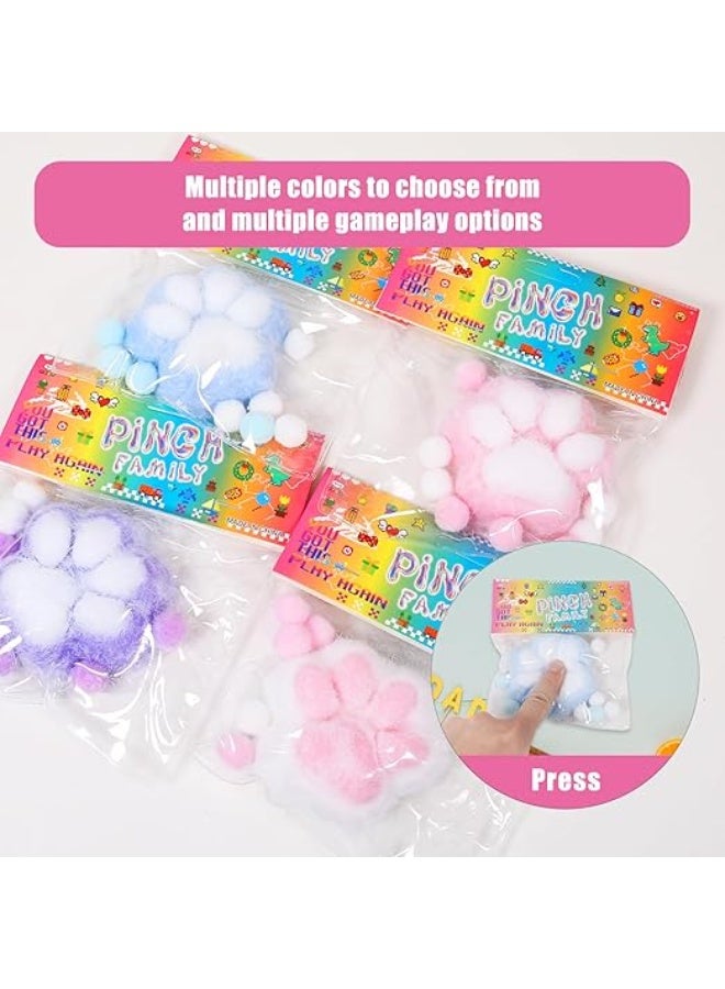 Tapa Squishy Cat Paw Squeeze Toys, Kawaii Squishy Squeeze Toys, Fluffy Cat Paw Squishy Fur Ball, Fun Novelty Fidget Toys for Stress Relief Suitable for Adults and Kids, 3 Pack - Image 3