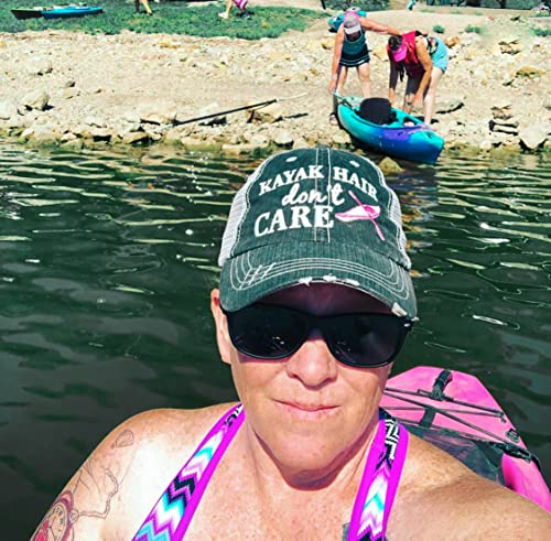 KATYDID Kayak Hair Don't Care Baseball Cap - Trucker Hat for Women - Stylish Cute Sun Hat (Gray Hot Pink) - Image 3