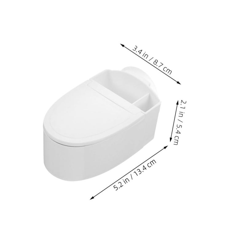Wall Mounted Toilet Shaped Ashtray Lid Ash Can Stainless Steel No Drill White - Image 4