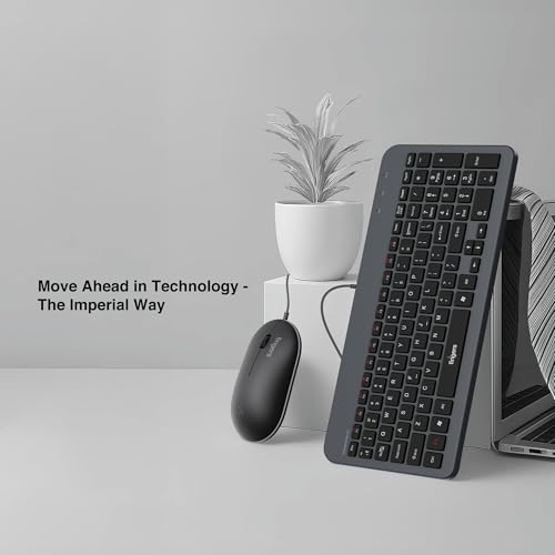 FINGERS ImperialCombo-D2 Wired Keyboard & Mouse Combo (Slim Design, Scissor Keys Laptop-Style Typing, Compact Size Layout, 1000 DPI, Windows | macOS | Linux Compatible), Jet Black - Image 3
