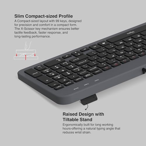 FINGERS ImperialCombo-D2 Wired Keyboard & Mouse Combo (Slim Design, Scissor Keys Laptop-Style Typing, Compact Size Layout, 1000 DPI, Windows | macOS | Linux Compatible), Jet Black - Image 5