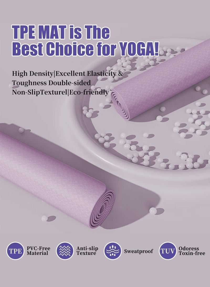 Bukela Yoga Mat for Women and Men, Extra Long and Wide Exercise Mat(72"x24"), Large Non Slip Workout Mat for Yoga, Pilates, Fitness, Barefoot Workouts, Home Gym Studio, yoga mat, exercise mat,  workout mat, yoga mat thick - Image 5