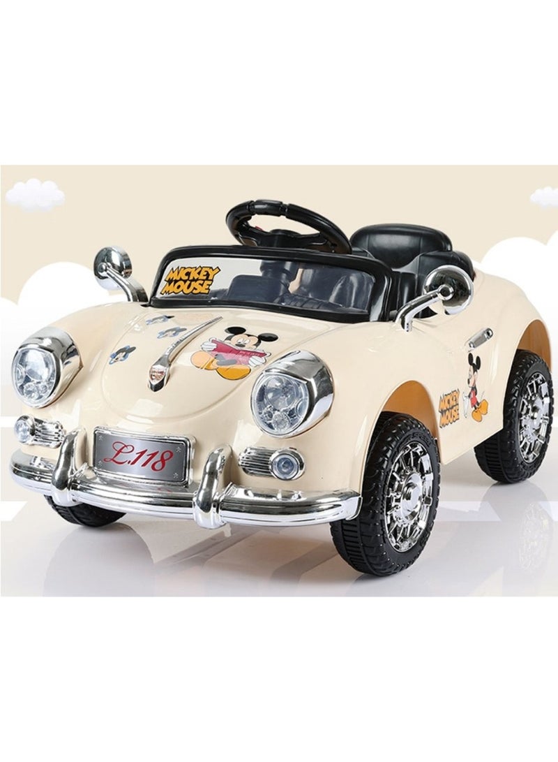 Toy Box Electric Ride On Car For Kids Vintage Classic Kids Car With Remote Control - Image 1