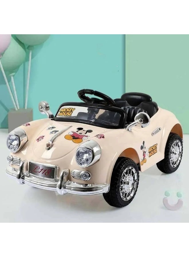 Toy Box Electric Ride On Car For Kids Vintage Classic Kids Car With Remote Control - Image 2