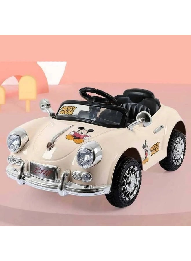 Toy Box Electric Ride On Car For Kids Vintage Classic Kids Car With Remote Control - Image 3