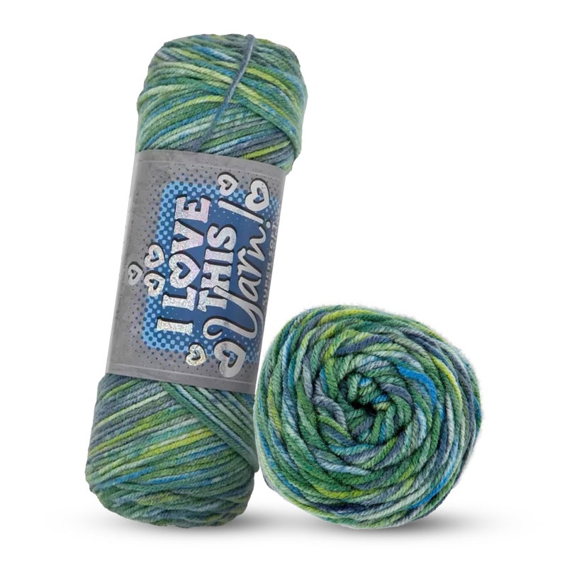 Hobby Lobby I Love This Yarn 4 - Medium â€“ Soft Skein â€“ 252 Yards of Acrylic Yarn for Crocheting Blankets, Hats, & More â€“ Craft Supplies for Handcrafting Accessories, Blue Green - Image 1