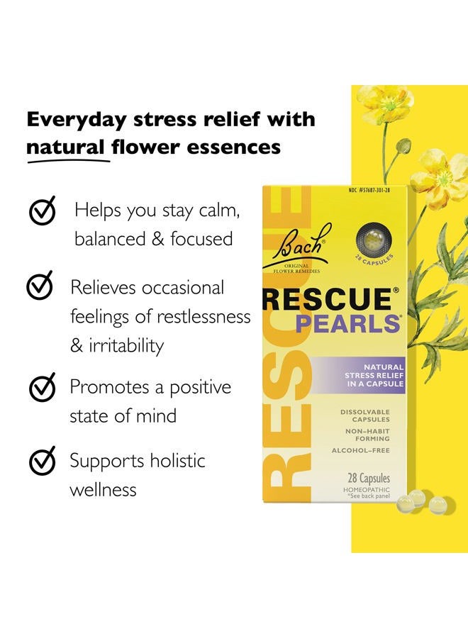 RESCUE Bach PEARLS, Natural Orange Vanilla Flavor, Natural Stress Relief, Homeopathic Flower Essence, Quick-Dissolve, Gluten & Sugar-Free, 28 Count - Image 2