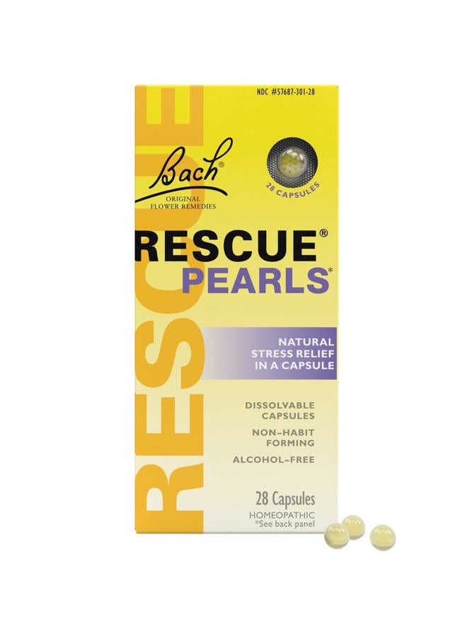 RESCUE Bach PEARLS, Natural Orange Vanilla Flavor, Natural Stress Relief, Homeopathic Flower Essence, Quick-Dissolve, Gluten & Sugar-Free, 28 Count - Image 1