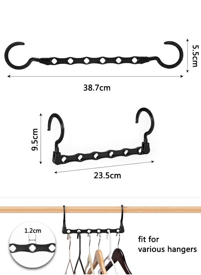HAWAWA 10PCS Magic Hangers, Space Saving Hangers, 6 Holes Sturdy Closet Hangers Hangers for Pants, Jean, Trouser, Scarf,Multiple Hangers for Wardrobe Apartment  Essentials, Black  - Image 2