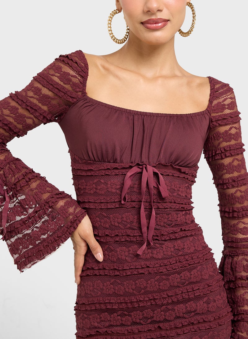 Ginger Lace Bell-Sleeve Dress  - Image 3