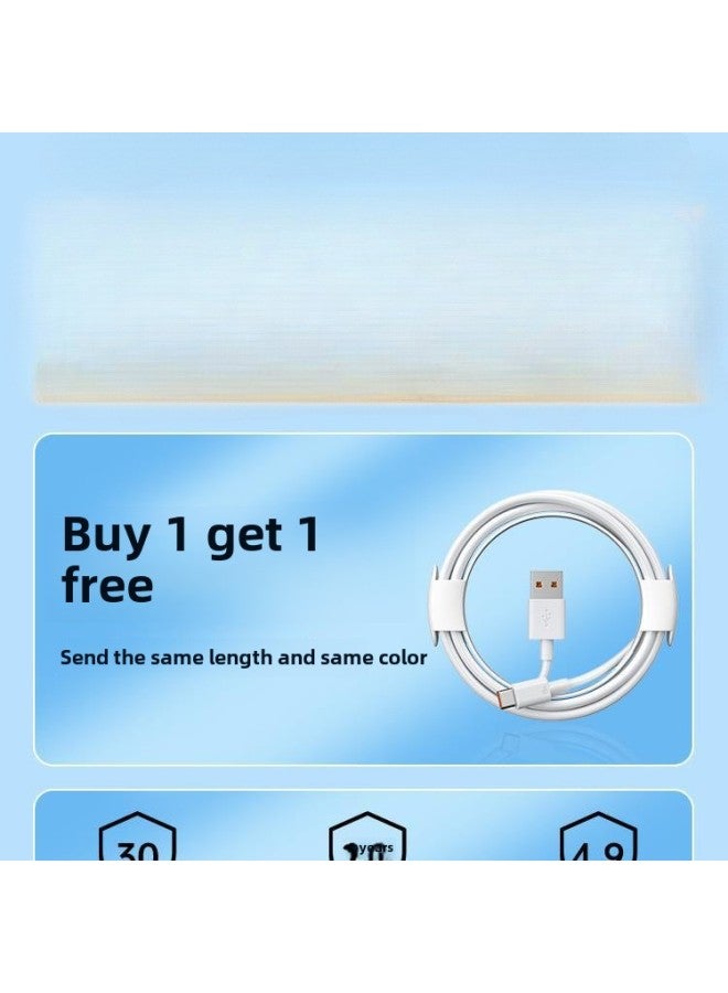 Type-c Data Cable For Huawei Tpyec6A Fast Charge P70p30p40mate Glory Nova7pro Millet-Color:6a Super Flash Charge/ivory White 【buy One Get One Free】 Two In Total-0.25m - Image 4