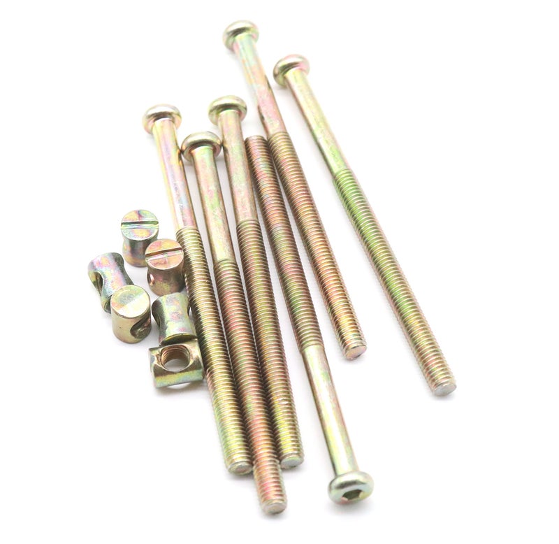 binifiMux M8 Bunk Bed Bolts, M8 Barrel Nuts for Bed, M8 x 120mm Half Thread Bunk Bed Screw, Barrel Furniture Hardware Replacement for Furniture, Pack of 6 Set - Image 1