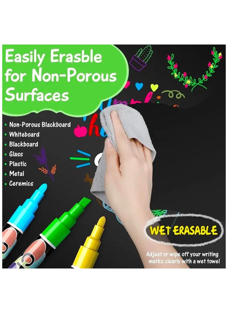 Generic 12-Piece Liquid Chalk Marker Set Erasable And Washable Whiteboard Multicolor Pens  - Image 4