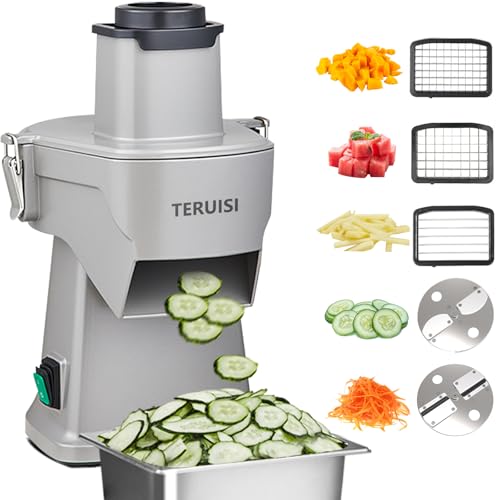 TERUISI 4-In-1 Electric Vegetable Chopper, 200W Vegetable Slicer Food Processor, Veggie Food Cutter With Slicing Shredding Dicing And Striping Function For Commercial Home Use - Image 1