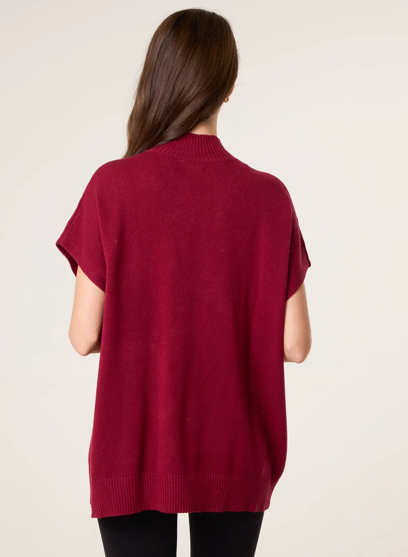 بلو فانيلا كنزة فضفاضة بلا أكمام