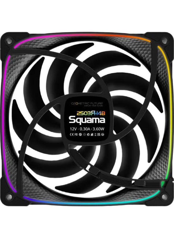 Geometricfuture Dragon Scale 2503R-14Cm Case Fan, Cooling Fan, Argb Light Synchronization, Pwm Speed Control, Smart Daisy-Chain, Black Reverse Single Pack - Image 3