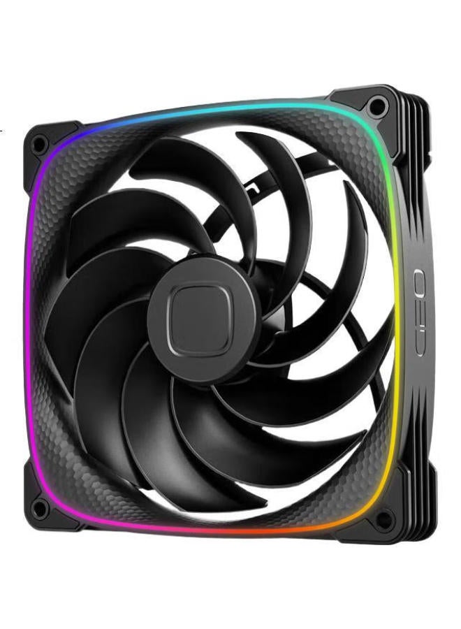 Geometricfuture Dragon Scale 2503R-14Cm Case Fan, Cooling Fan, Argb Light Synchronization, Pwm Speed Control, Smart Daisy-Chain, Black Reverse Single Pack - Image 2