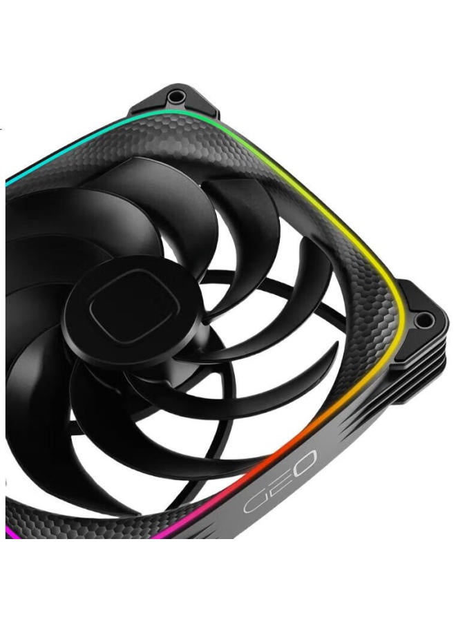 Geometricfuture Dragon Scale 2503R-14Cm Case Fan, Cooling Fan, Argb Light Synchronization, Pwm Speed Control, Smart Daisy-Chain, Black Reverse Single Pack - Image 1