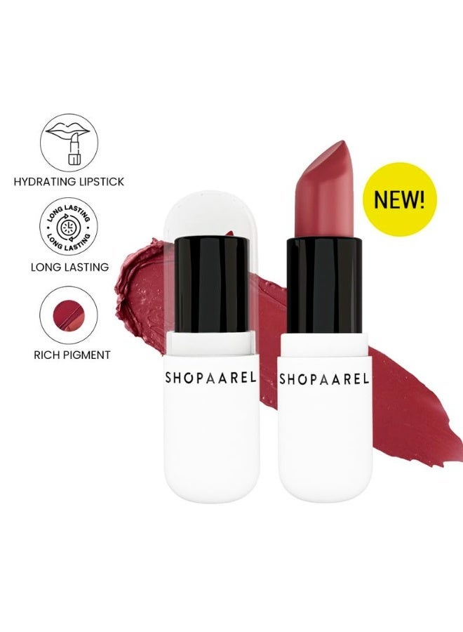 شوبارل أحمر الشفاه "فيلفيت فيوجن مات" (Velvet Fusion Matte) من Shopaarel – ترطيب يدوم طويلاً ولمسة نهائية مخملية ناعمة – درجة Flirty07 - Image 2