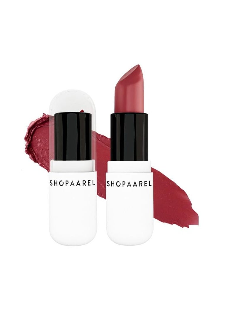 شوبارل أحمر الشفاه "فيلفيت فيوجن مات" (Velvet Fusion Matte) من Shopaarel – ترطيب يدوم طويلاً ولمسة نهائية مخملية ناعمة – درجة Flirty07 - Image 1